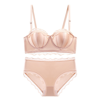 文胸罩套装绸缎内衣裤上托轻奢