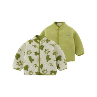 [双面穿羊羔绒]齐齐熊宝宝摇粒绒外套男童冬装2025新款儿童保暖衣