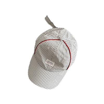 makesoo儿童鸭舌帽春夏薄款格纹