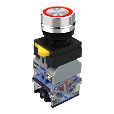 LA38不锈钢按钮开关22mm带环形灯