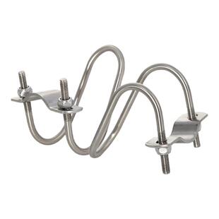 304不锈钢双U型卡箍螺丝十字交叉u形螺栓猪场异型管卡扣养殖场用