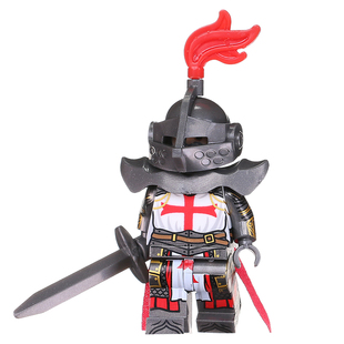 第三方古代中世纪圣殿骑士武士兵军事积木小人仔人偶拼装玩具摆件