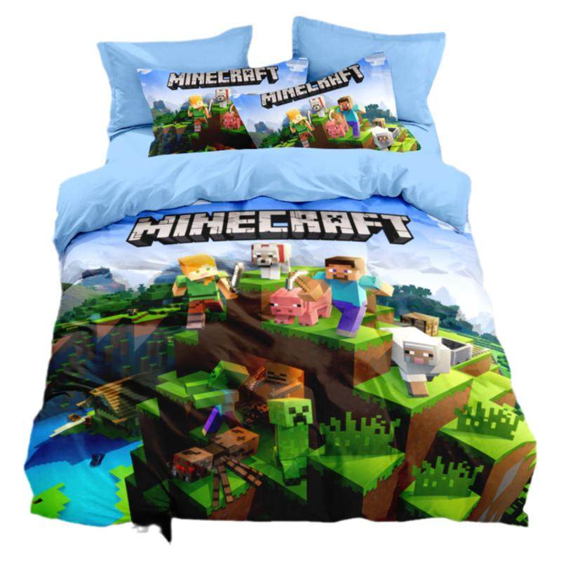 我的世界全棉四件套纯棉被套床单儿童学生宿舍床上用品三件套床笠