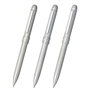 日本 PLATINUM 白金三用笔银2+1多功能笔圆珠笔0.5mm自动铅笔金属