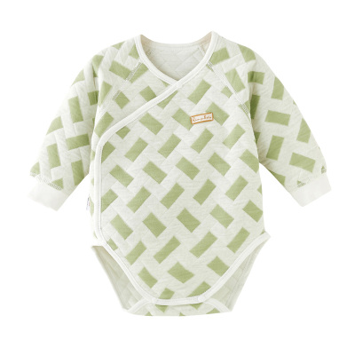 侧开扣包屁衣保暖秋冬双层护肚