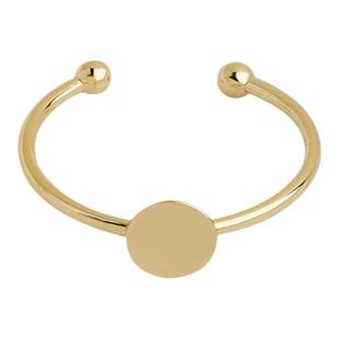 14K包金保色可粘珍珠开口戒托diy手工平托活口指环戒指耳饰配件