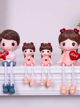 家居店面儿童房客厅墙面电视柜简约装饰可爱吊脚娃娃树脂礼品摆件