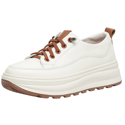 【头层牛皮】超轻厚底增高小白鞋