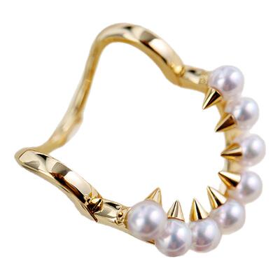 T家danger珍珠耳环18K金天然akoya海水珍珠耳夹无耳洞女新款高级