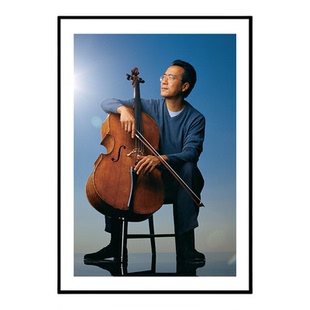 马友友 大提琴家指挥家教室琴房学校装饰画黑白怀旧照片壁挂画