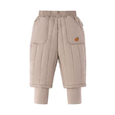 babylove宝宝夹棉裤子冬季保暖运动长裤儿童外出束脚裤加厚休闲裤