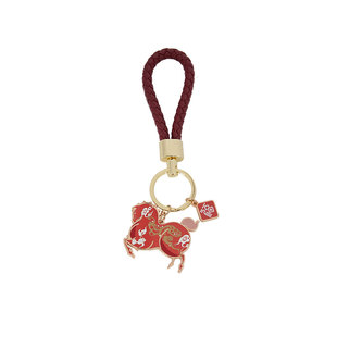 大英博物馆马年文创马上有福钥匙扣红色小马挂件本命年新年礼物