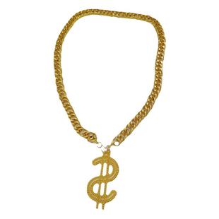 欧美夸张仿黄金饰品道具套装合金元宝美金大链子表演拍视频镀金