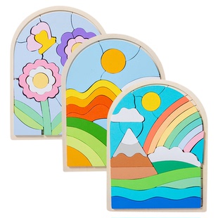 阿尔兹海默症老年痴呆患者木质立体拼图益智防痴呆养老院老人玩具