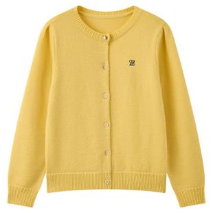 【含绵羊毛】eland kids衣恋童装女童针织衫2025年秋新品毛衣开衫