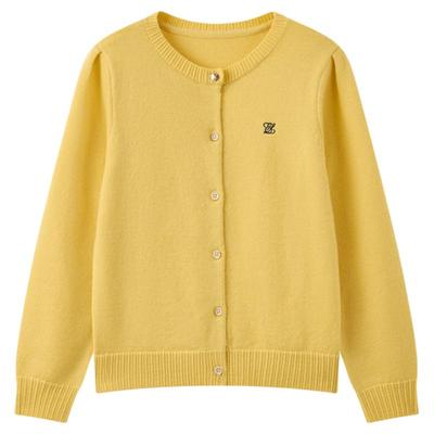 elandkids女童学院风针织开衫