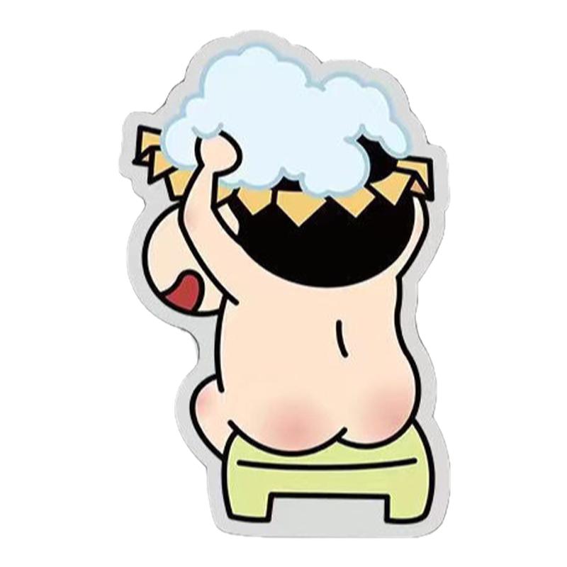 蜡笔小新卡通厕所浴室玻璃门贴纸