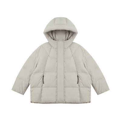 儿童连帽羽绒服保暖黑米灰红果绿