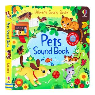 Usborne发声书 英文原版绘本 Usborne Sound Pets Sound Book 宠物声音发声书 宝宝早教启蒙英语绘本纸板玩具书 洞洞书