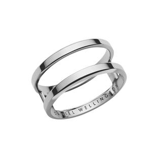 DW戒指情侣同款 ELAN系列简约双环银色戒指情侣对戒