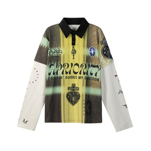 APRIORITY先验 ODVAHA之心索罗娜数码印花假两件polo领上衣足球服