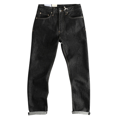 重磅阿美咔叽复古黑色牛仔裤