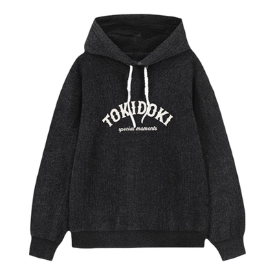 tokidoki2025冬季新款雪尼尔绣花连帽毛衫男女同款情侣上衣