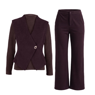 马天奴2026春新款女马甲打底衫上衣直筒西裤子长裤三件套装通勤女