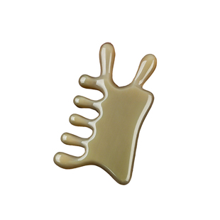 天然白水牛角按摩梳子四合一头皮经络女脸面部刮痧板真提拉精油