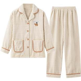 马克公主法兰绒睡衣情侣冬季加厚加绒女秋冬可爱家居服男士高级感