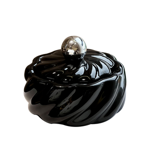 尊慕斯轻奢陶瓷烟灰缸家用高级感带盖防飞灰烟缸创意客厅茶几摆件