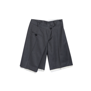 MOMENTPLAY 设计师 26春夏新品 精仿羊毛不对称五分裤  SOLSOL