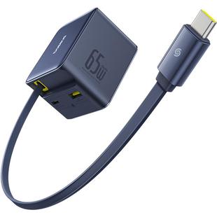 倍思65W伸缩线氮化镓充电器100W充电头多口Typec插头适用苹果17华为笔记本电脑MacBook快充手机Pad手表iwatch