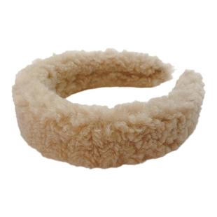 法式羊羔毛发箍毛绒绒宽边高颅顶洗脸发捆压发头箍女百搭外出发饰