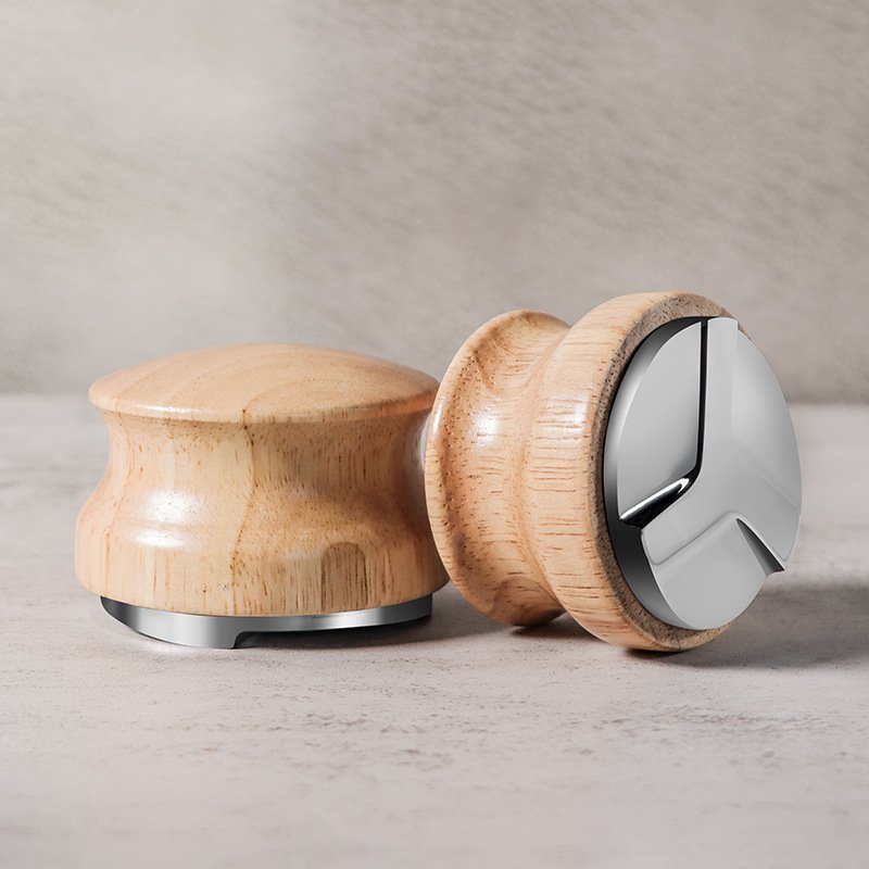 厂家直销实木手柄意式半自动压粉压布压锤不锈钢粉咖啡机粉器器填