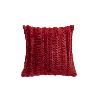 灯芯绒圣诞节装饰抱枕套客厅卧室靠垫柔软毛绒条纹沙发靠背喜庆红