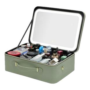 化妆箱女手提2025新款带镜子LED灯化妆品收纳便携大容量ins化妆包