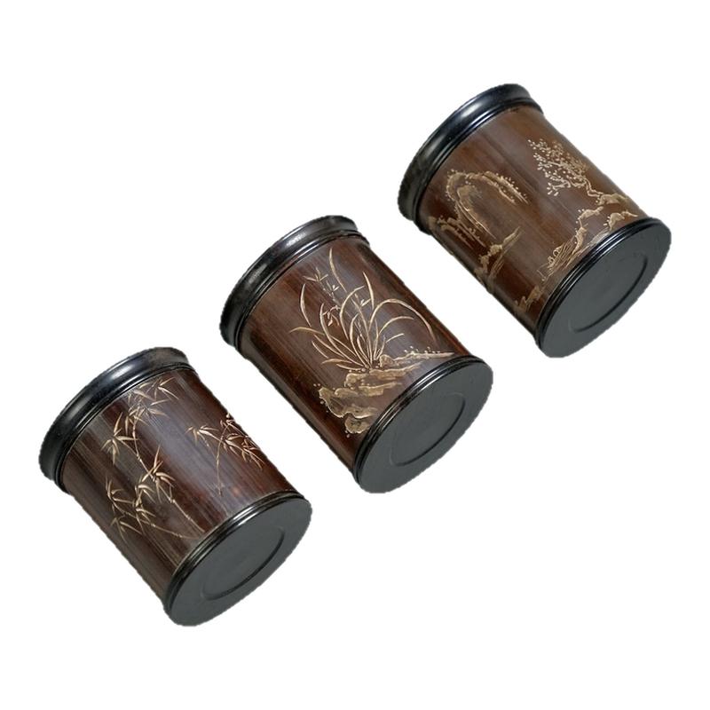精品老煤竹旅行便携茶叶罐