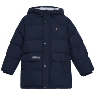 POLOWALK童装男童中长款羽绒服2025年新款秋冬中大童外套保暖潮