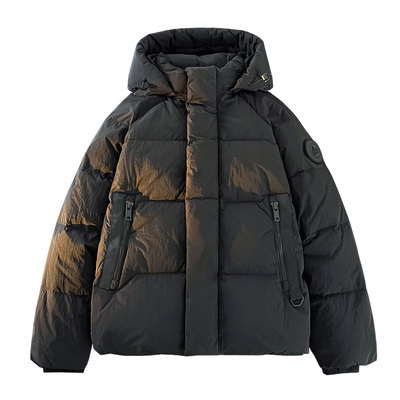 鸭鸭可拆卸帽短款羽绒服