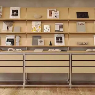 桦木海洋板工业风铝型材展示架货架收纳展览书架文件抽屉陈列样品