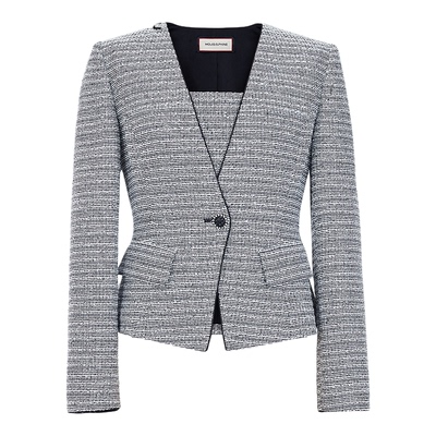 朗姿/MOJO AVENUE莫佐2026春新品优雅摩登千鸟格小香风西装外套女