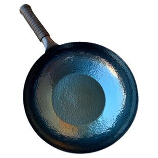 纯正宗章丘手工炒菜锅铁锅官方旗舰电磁炉平底煎锅锻打无涂层不粘