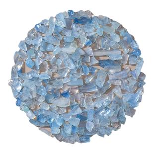 天然海蓝宝碎石小颗粒摆件水晶石鱼缸花盆造景石水晶净化消磁石
