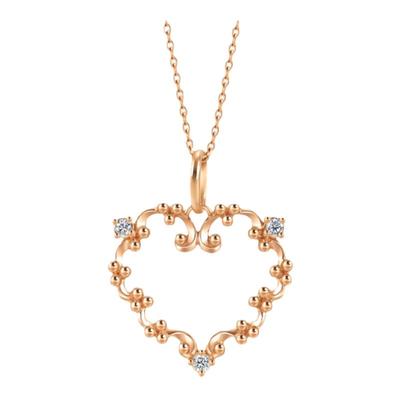 周生生玫瑰金钻石套链