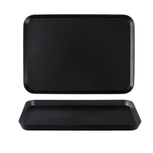 密胺餐盘塑料黑色托盘积水接水盘长方形盘子沥水茶盘商用厨房餐饮