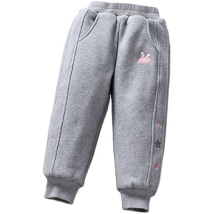 女童加绒加棉卫裤女宝冬装加厚棉裤2025新款宝宝儿童外穿保暖裤子