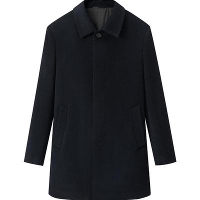 海澜之家纯羊毛保暖翻领毛呢大衣