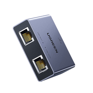 绿联网线网口一分二分线器千兆网络对接头转接口延长一拖二交换机