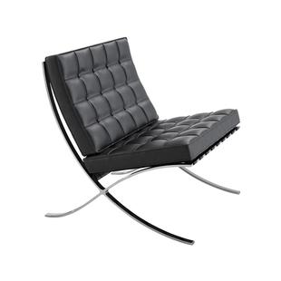 芬纳维亚传承 巴塞罗那休闲椅设计师 北欧现代经典单人沙发椅全皮